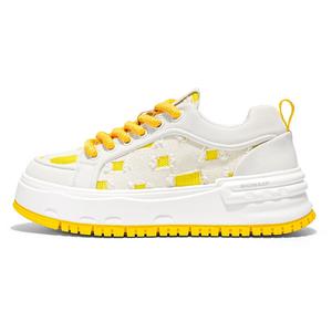 BIGWASP Износостойкие мужские лоу-топы для скейтбординга бело-желтые, цвет White Yellow