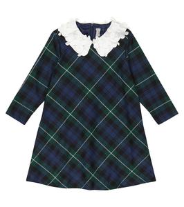 Платье в клетку с декором Il Gufo, синий