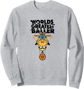 Толстовка с надписью Миньон, баскетболист (величайший баскетболист мира) Minions, серый