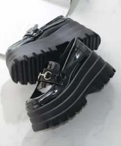 Лоферы на платформе, 1695 Lovehunter, цвет Black Enamel