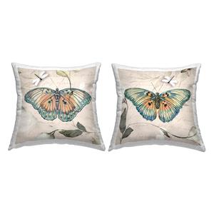 Декоративная подушка с бабочками Stupell Industries 2 шт, бежевый