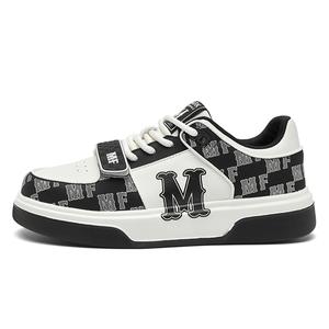 FAIRWHALE Мужские туфли для увеличения роста легкие низкие скейтерские кроссовки белые черные, цвет White Black