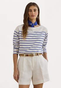 Топ с длинными рукавами STRIPED COTTON JERSEY BOATNECK TOP Lauren Ralph Lauren, синий