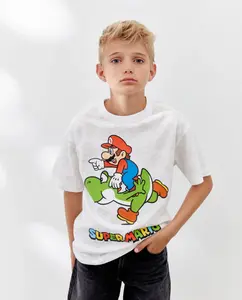 Детская футболка с коротким рукавом Mario Bross лицензионная Kids El Corte Inglés, белый