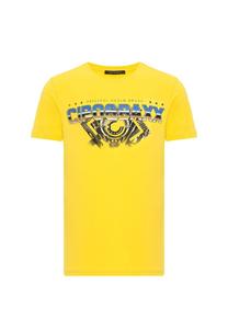 Футболка с модной фирменной надписью Cipo & Baxx, желтый