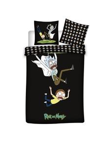 Комплект постельного белья из органического материала 140x200 см, 100% хлопок, сертифицированный GOTS, разноцветный Rick and Morty, 140 x 200 см