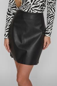 Мини юбка из искусственной кожи Vila, черный