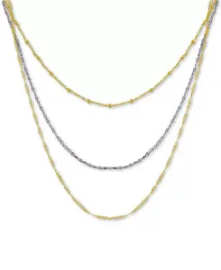 Посеребренное многослойное ожерелье из нескольких цепей длиной 18 дюймов And Now This, two-tone
