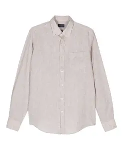 Повседневная бежевая льняная рубашка с длинными рукавами Paul & Shark, бежевый