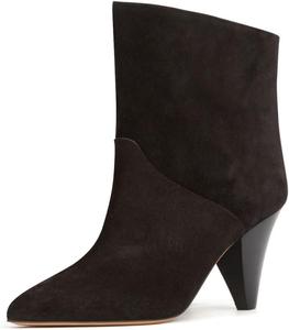 Женские уникальные конусообразные ботильоны на высоком каблуке Maiyang с острым носком, на голенище средней ширины, стильные ботинки для платья или вечеринки, размеры 4-16 США, Black