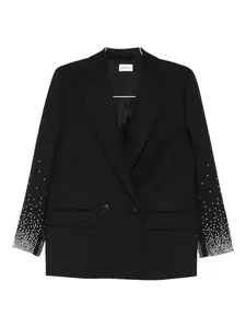 Двубортный пиджак с украшенными рукавами Marella, черный