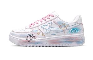 XTEP Кроссовки Air Force One с низким верхом для скейтборда, устойчивые к скольжению, мужские, сине-розовые