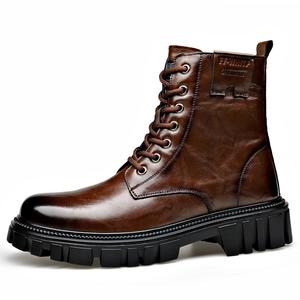 XIAOTOULANG Короткие мартинсы мужские без подкладки коричневые, цвет Unlined Brown