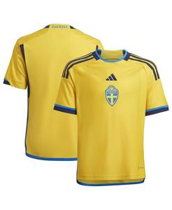 Домашняя копия Джерси сборной Швеции Big Boys Yellow 2022/23 adidas
