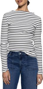 Футболка Sanctuary Long Sleeve Boatneck T-shirt, цвет Chalk/Black Stripe