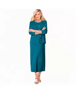 Женское платье-куртка Within с ажурной отделкой Woman Within, синий