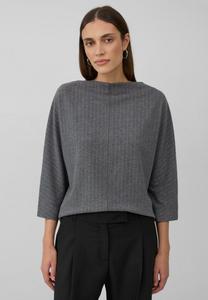 Топ s.Oliver BLACK LABEL RELAXED-FIT- MIT NADELSTREIFEN UND FLEDERMAUSÄRMELN, Dunkelgrau/Anthracite