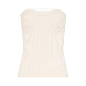 Топ Jean Paul Gaultier Stretch Merino Wool Ribbed Corset, White