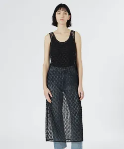 Платье-майка из кружева, связанного крючком Loveless, цвет Black