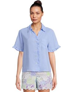 Топ Lilly Pulitzer Carden Ruffle Top, цвет Jacaranda Blue