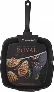 Сковорода-гриль 28 см с антипригарным покрытием, черная Galicja