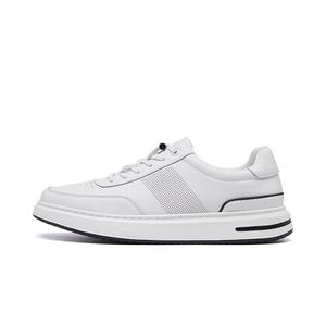 Низкие кожаные скейтерские кроссовки мужские VICKI BROWN, белый черный