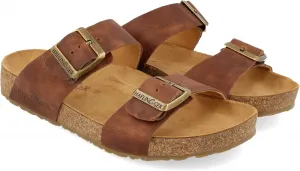 HAFLINGER Andrea Elegant кожаные сандалии с резиновой подошвой и корковой латексной стелькой Unisex, коричневый