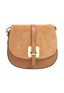 Сумка через плечо, натуральная кожа, производство Италия Cluty, цвет Cognac