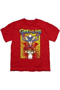 Футболка Gremlins Be Afraid с коротким рукавом для детей Gildan, красный