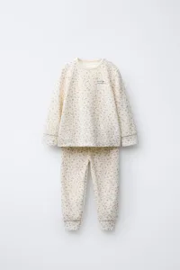 Пижама из велюра с цветочным принтом, 1,5-6 лет Zara, экрю