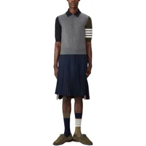 Funmix 4 Bar Relaxed Fit поло THOM BROWNE, серый