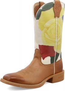 Женские ботинки Twisted X Tech X 11" с широкой квадратной ноской, с технологией CellStretch и Tech X, Indian Tan & Yellow Rose