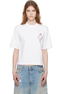 Off-White Белая футболка свободного кроя с королевской короной