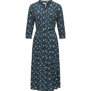 Платье макси Ragwear "Meve", легкое платье с длинными рукавами и цветочным узором, цвет морской волны