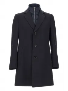 Однобортное пальто BOSS, синий