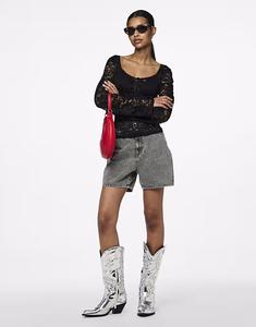 Джинсовые шорты Pieces из светло-серого денима