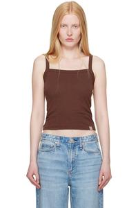 Массивный топ с квадратным вырезом Rag & Bone, коричневый