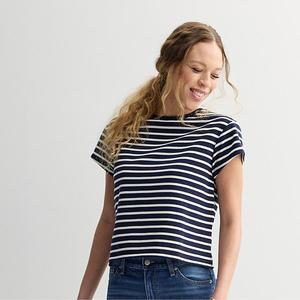 Футболка женская french terry stripe Sonoma Goods For Life, Dark Navy Stripe