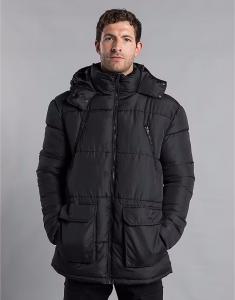 Удлиненная парка с капюшоном черного цвета French Connection