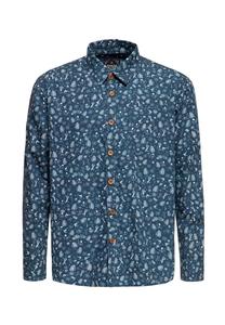 Гавайская рубашка с олдскульными татуировками татуировки моряка KING KEROSIN, темно-синий