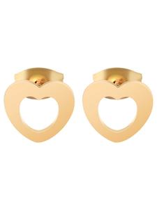 Adeliás Женские серьги - серьги-гвоздики в форме сердца из нержавеющей стали, золотистые