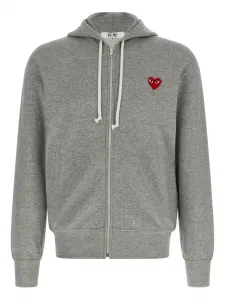 Толстовка на молнии с логотипом Comme Des Garçons Play, серый
