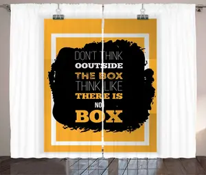 Вдохновляющая деревенская штора ABAKUHAUS, Creative Thinking, универсальная ленточная штора для гостиной с петлями и крючками, 280 x 245 см, цвет "календула" черно-белый Abakuhaus