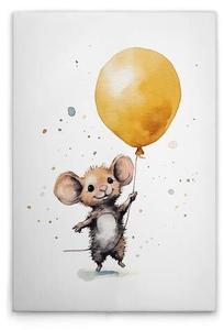 Картина на холсте A.S. Création Cute Mouse Yellow цвет weissbraungelb