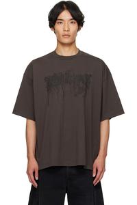 Vetements Футболка с двойным капающим логотипом "Коричневая колыбель грязи"