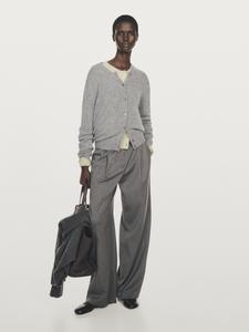 Вязаный кардиган из 100% кашемира с круглым вырезом Massimo Dutti, Medium Grey