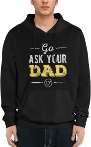 Толстовка мужская Go Ask Your Dad, черная, с начесом, капюшоном и карманом-кенгуру
