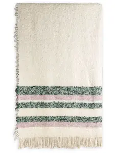 Полосатое покрывало Kingo с бахромой The House of Lyria, нейтральный