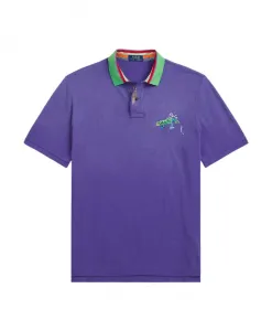 Фиолетовая рубашка поло классического кроя Ralph Lauren, фиолетовый