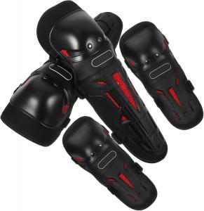 Комплект защитной экипировки для мотоцикла ABOOFAN, 4 предмета, налокотники и наколенники из ABS-пластика, профессиональная защита для езды по бездорожью., Black